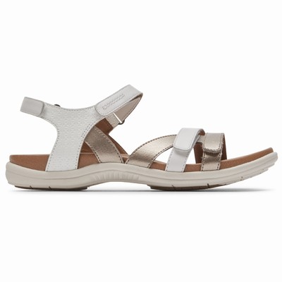 Sandálias Rockport Cobb Hill Rubey 3-Strap Mulher Branco PT-35108